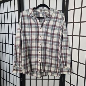 Men's Carhartt Plaid Button-Up Shirt in Light Blue & Purple